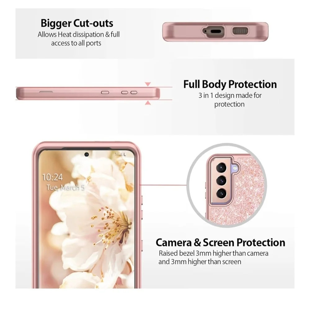 Pink Full Protective Case for Samsung Galaxy S21 6.2 inch